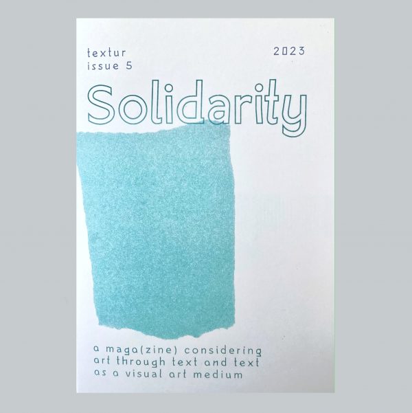 Textur Magazine Title Cover Issue 5 "Solidarity"